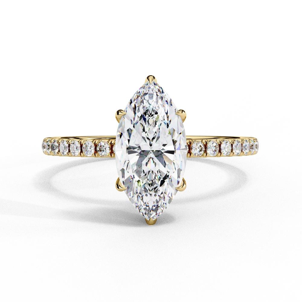 Marquise Hidden Halo With Pave Engagement Ring