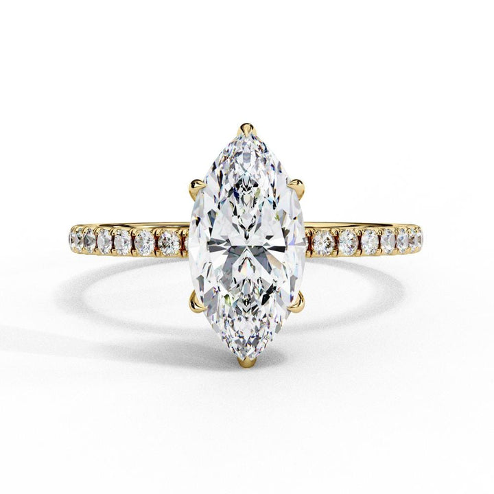 Marquise Hidden Halo with Pave Engagement ring