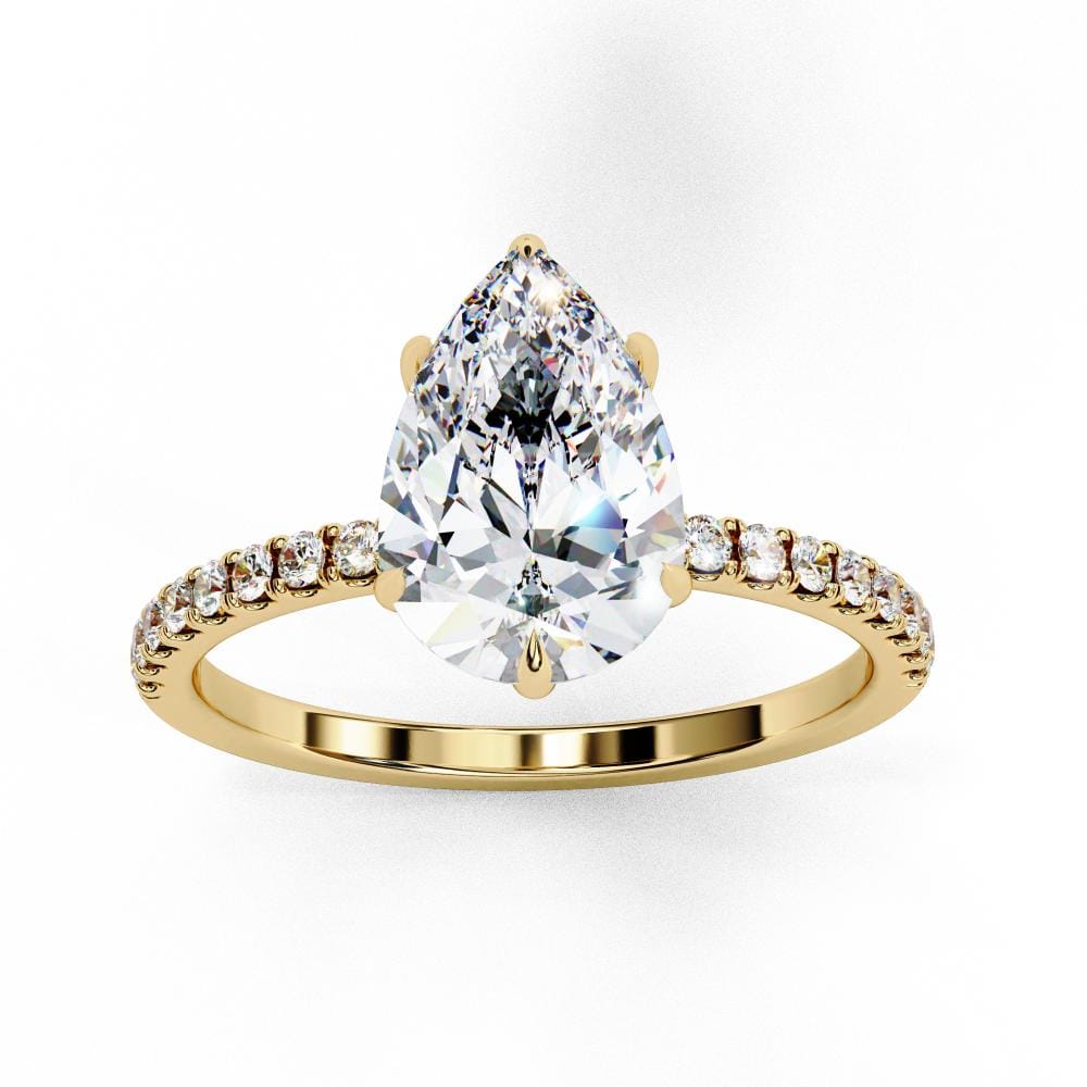 Pear Hidden Halo with Pave Engagement ring