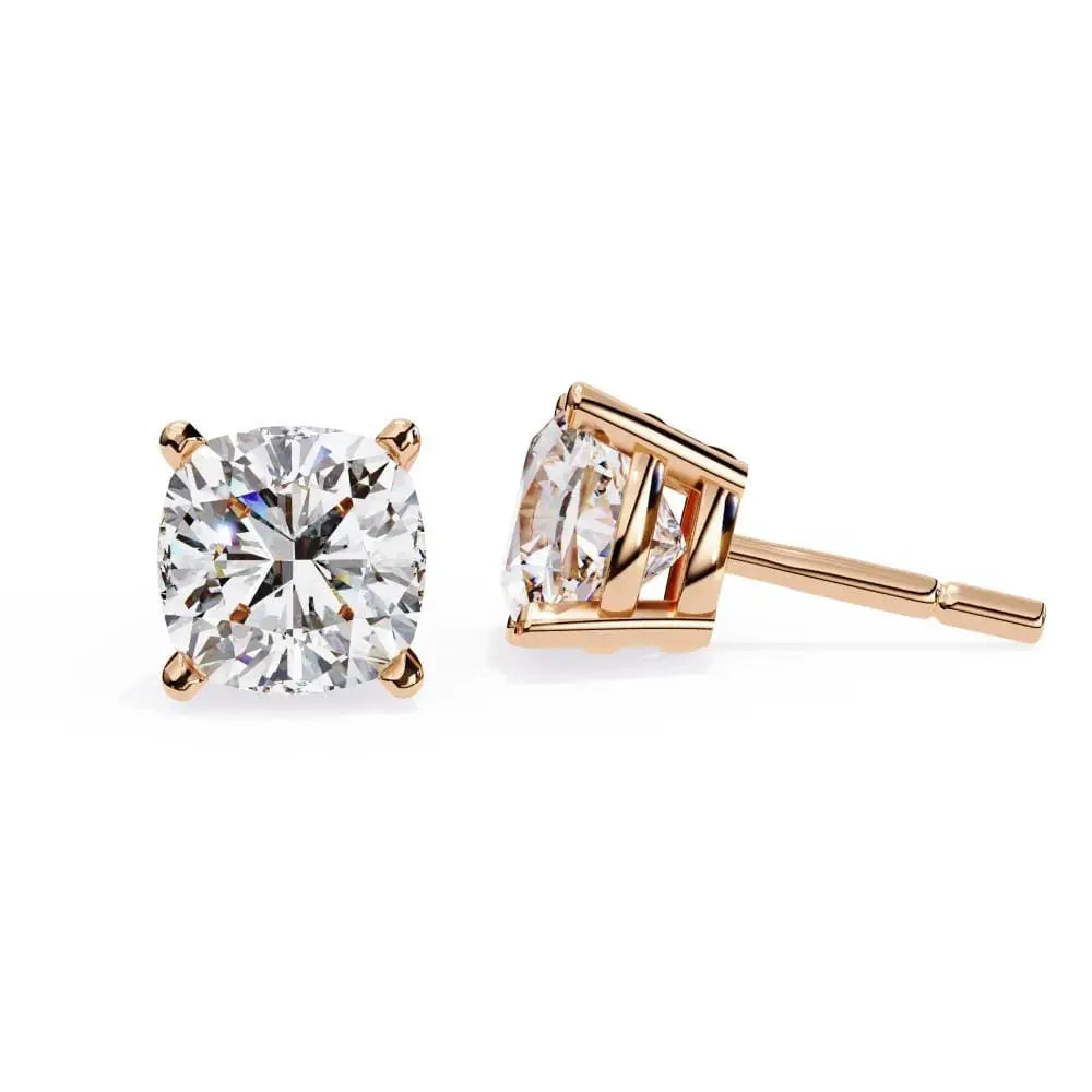 1+1 CT Moissanite Stud earrings in 14k Solid Gold