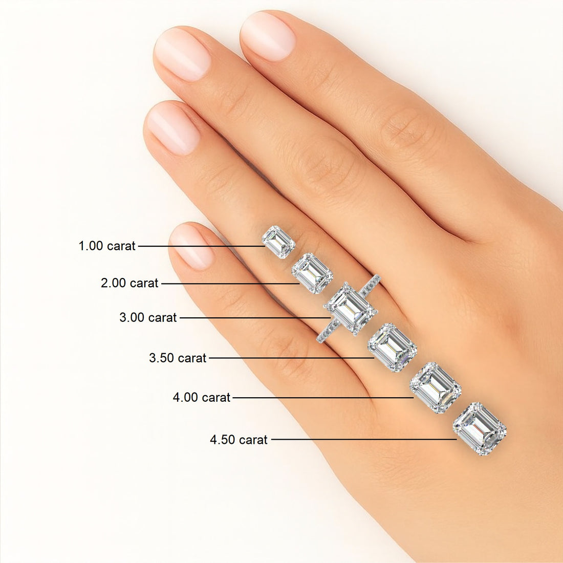 1.8 Carat Emerald Cut Diamond Ring