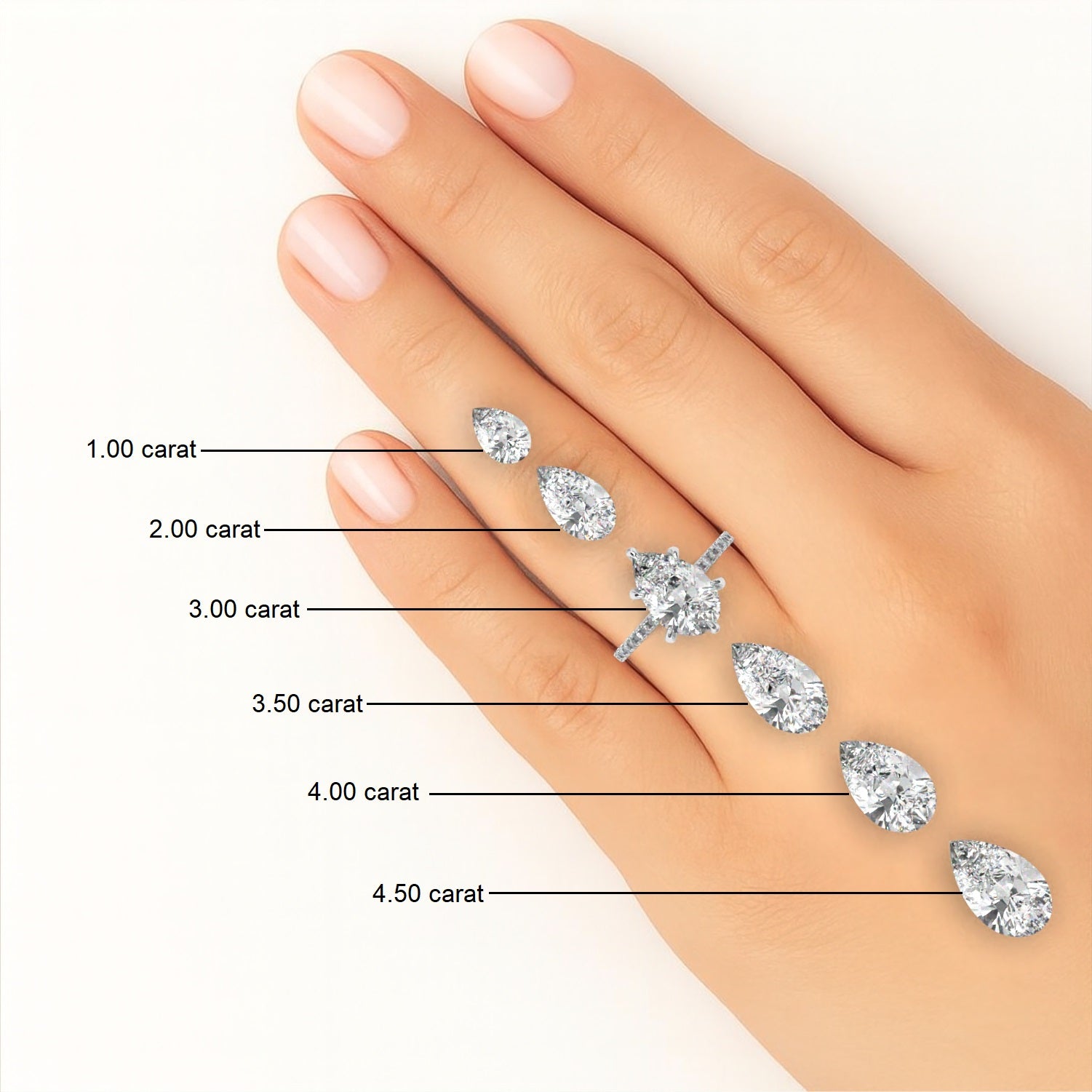 Hidden Halo Pear with Pave Engagement ring