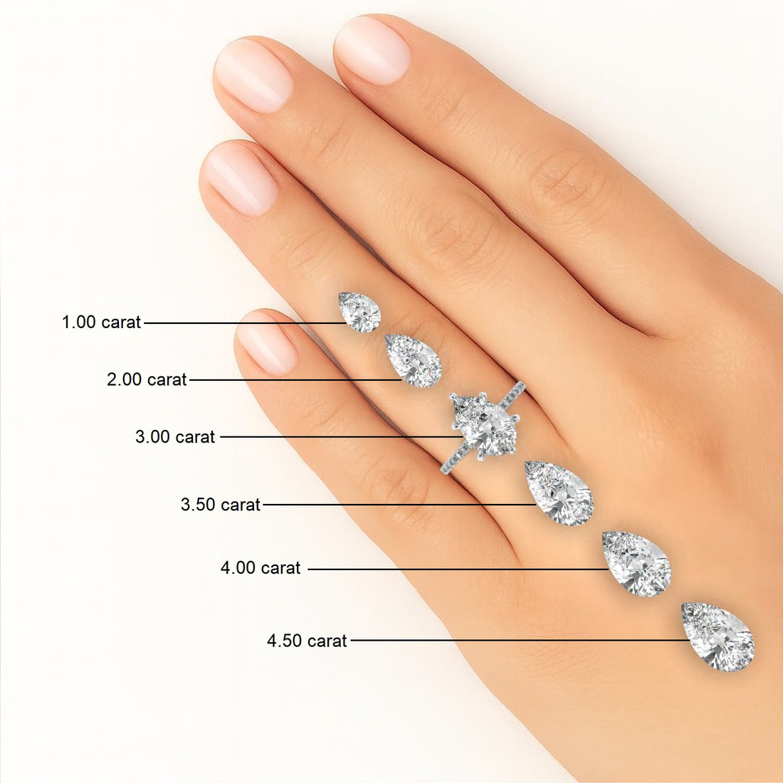 Hidden Halo Pear with Pave Engagement ring