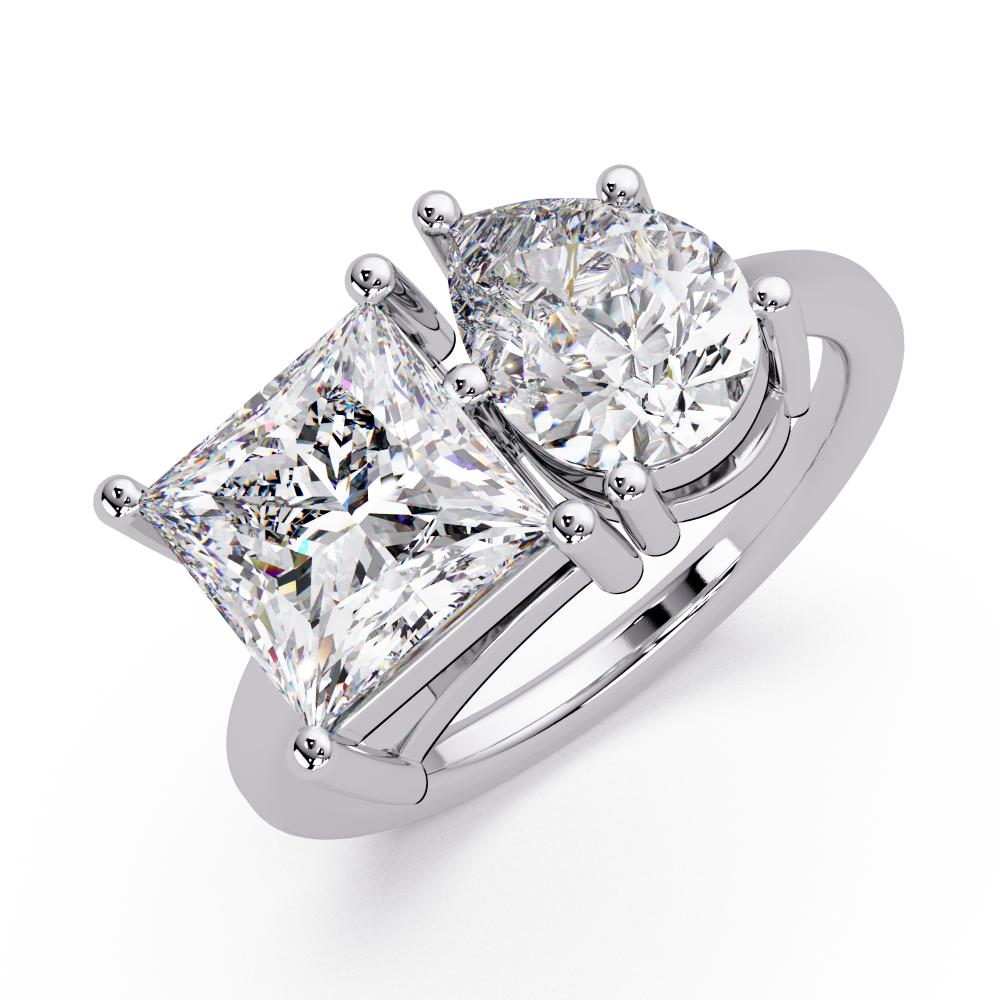 Princess & Pear Toi Et Moi Engagement ring