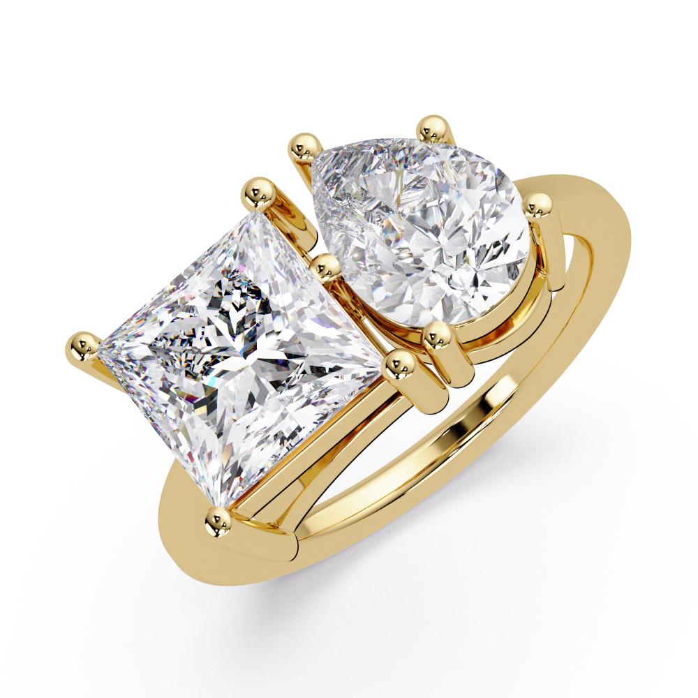 Princess & Pear Toi Et Moi Engagement ring