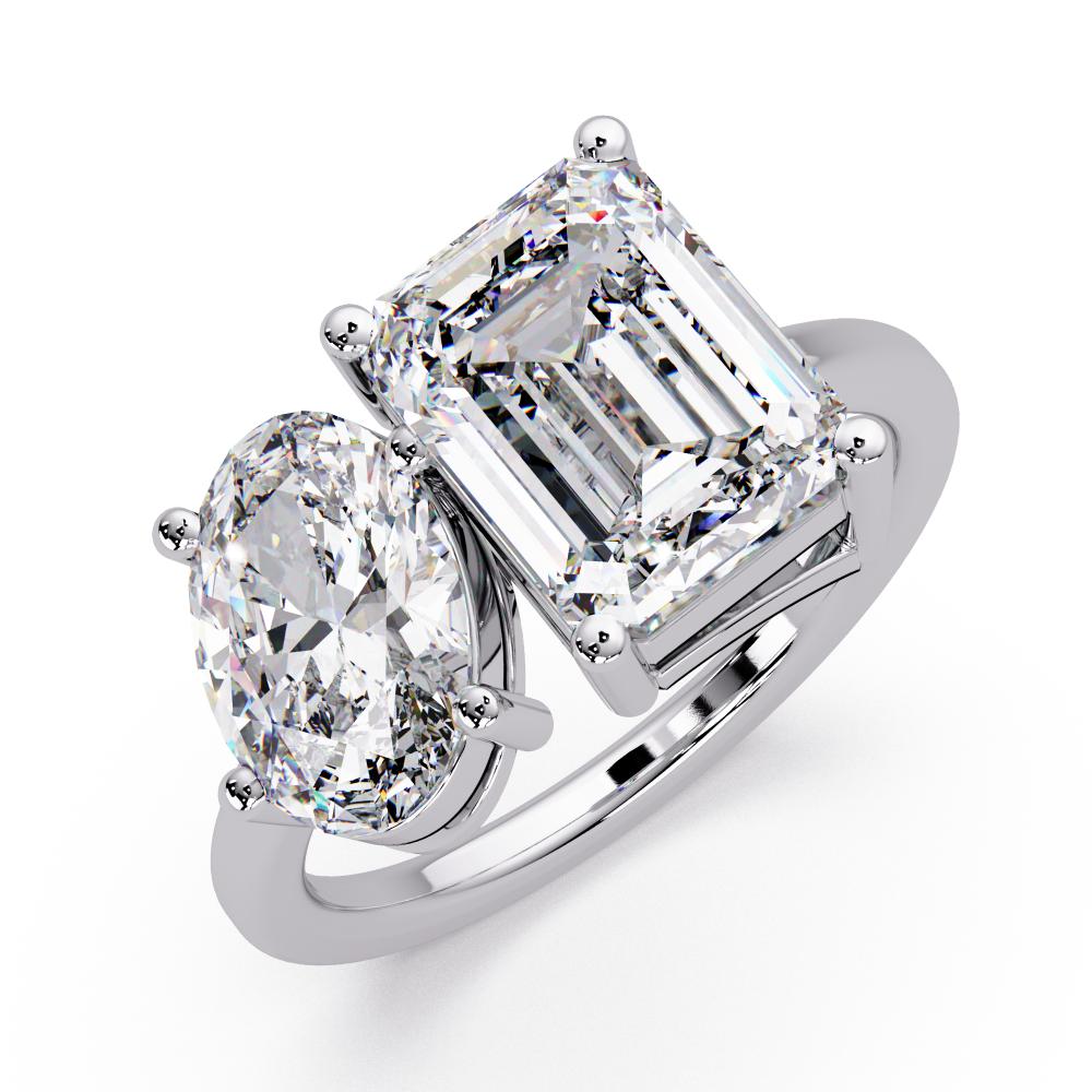 Emerald & Oval Toi Et Moi Engagement ring