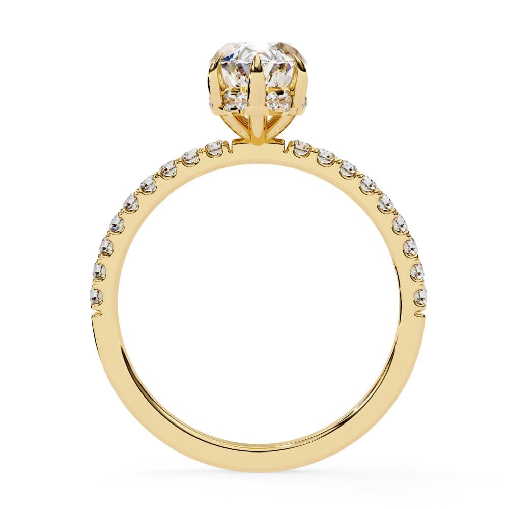 Marquise Hidden Halo with Pave Engagement ring