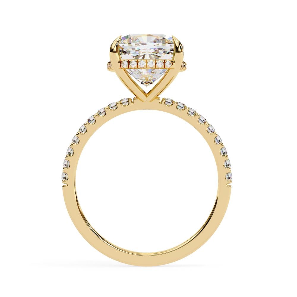Cushion Hidden Halo with Pave Engagement ring