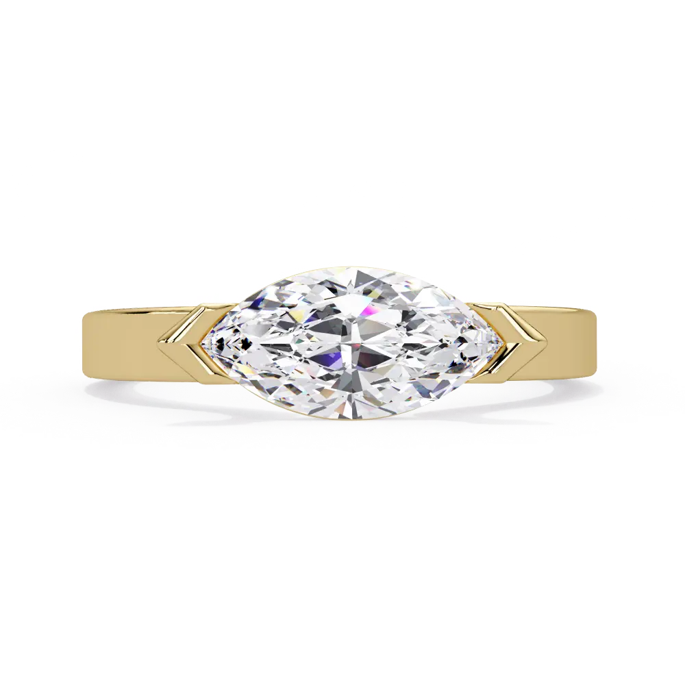 Horizontal Marquise Engagement Ring
