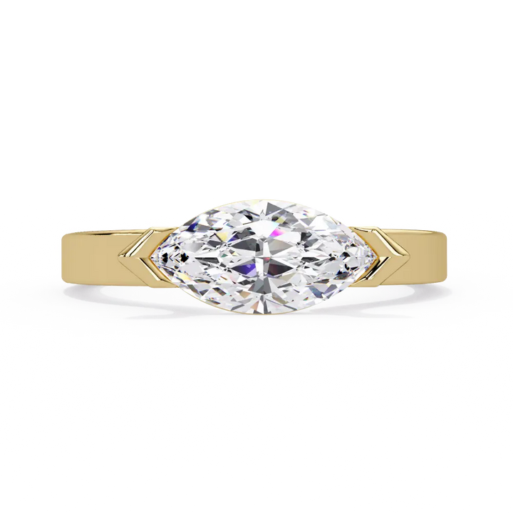 Horizontal Marquise Engagement Ring
