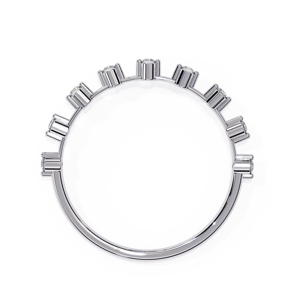 Round Space Prong Half Eternity Wedding Band
