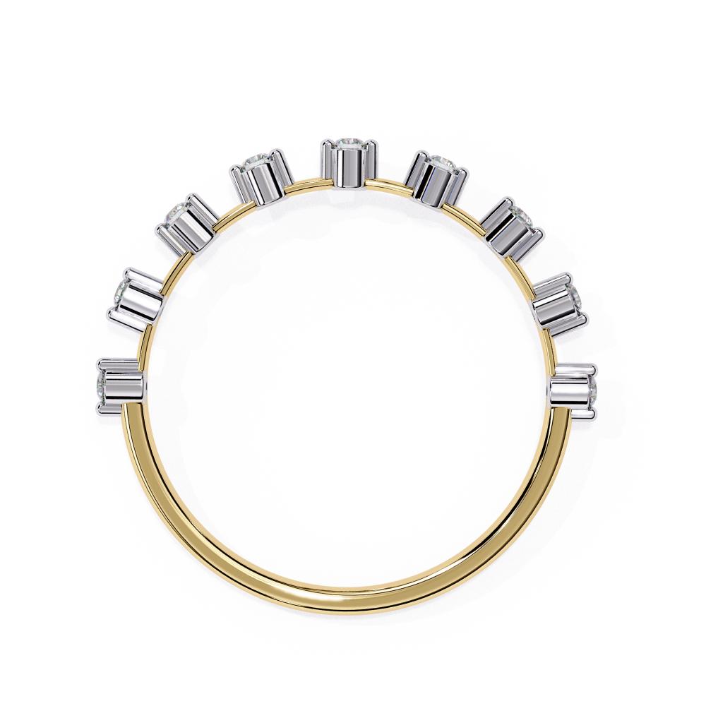 Round Space Prong Half Eternity Wedding Band