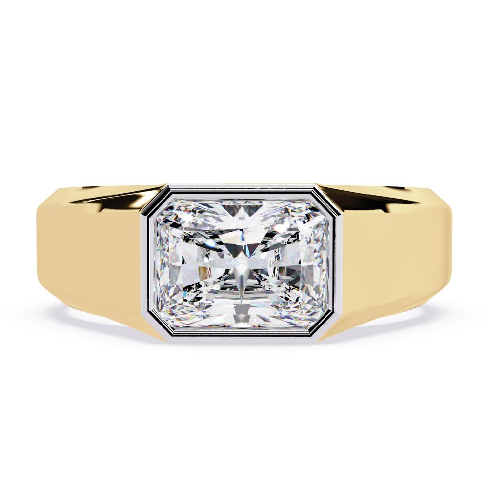 Radiant Bezel Set Wedding Band