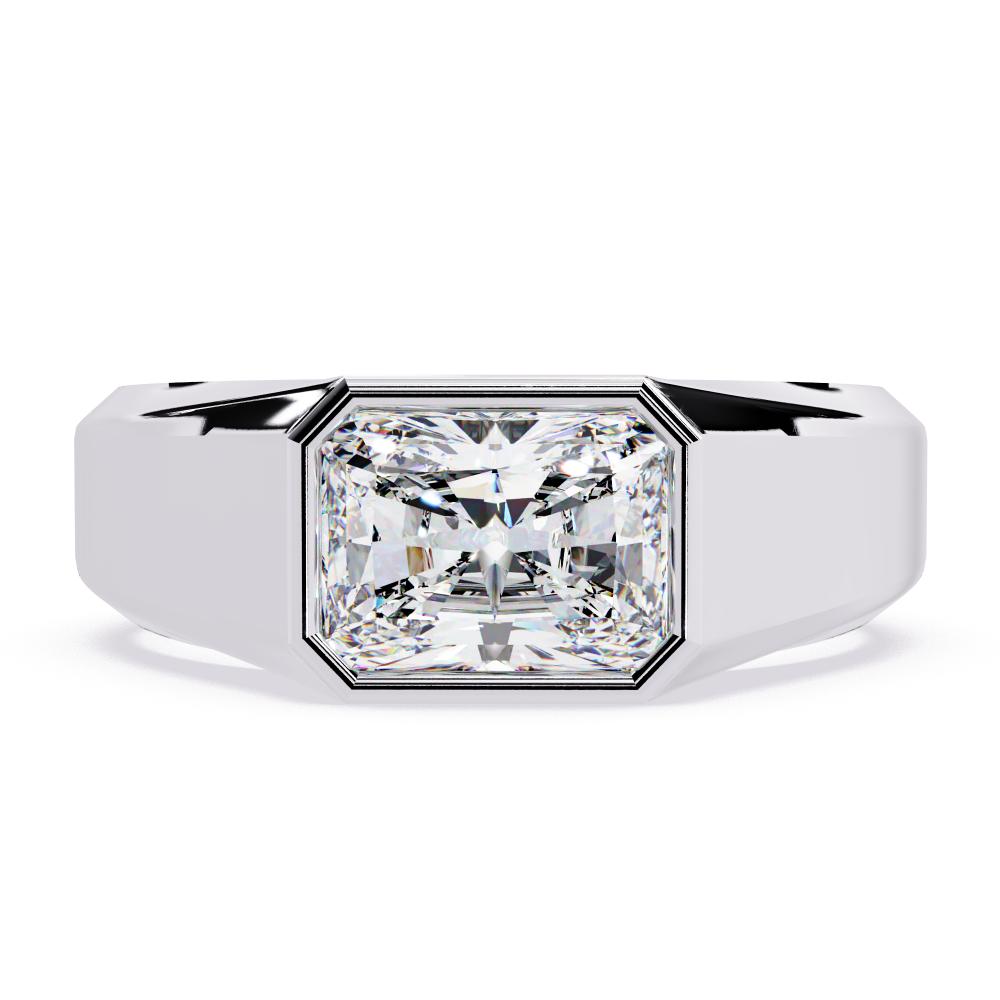 Radiant Bezel Set Wedding Band