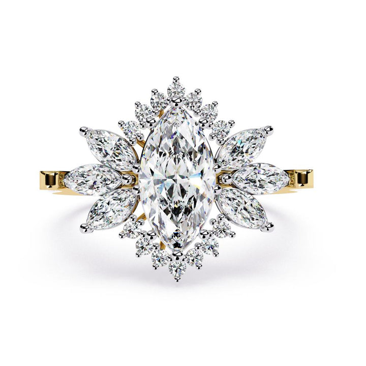 sunburst engagement ring