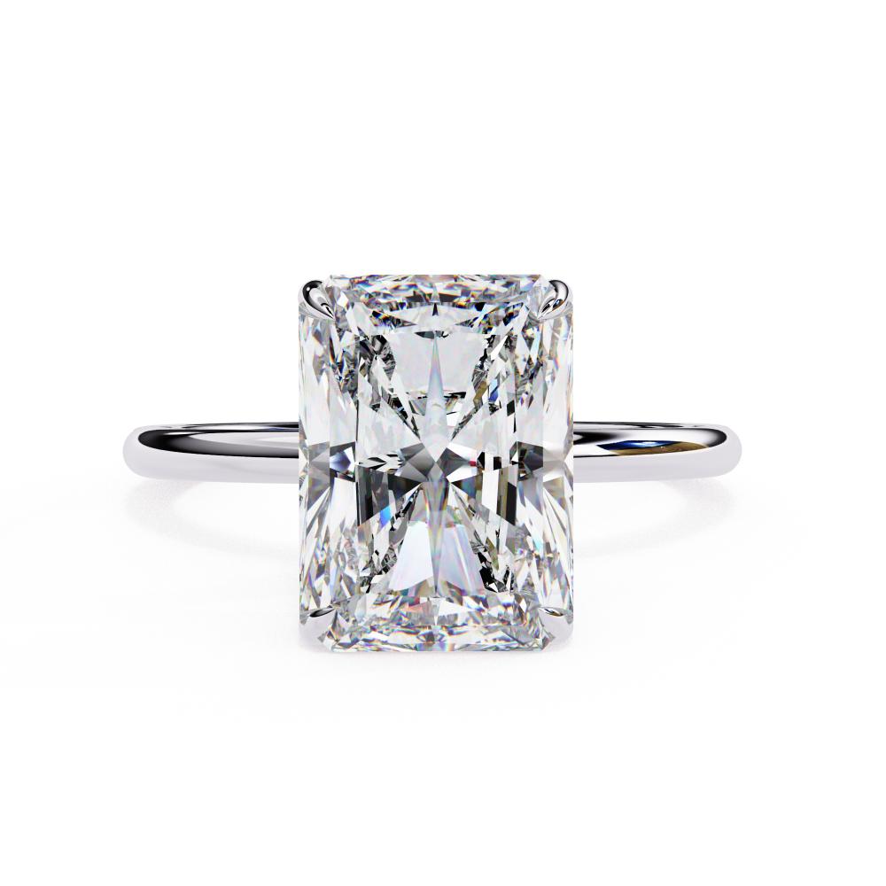 Radiant Solitaire with Hidden Halo Engagement ring