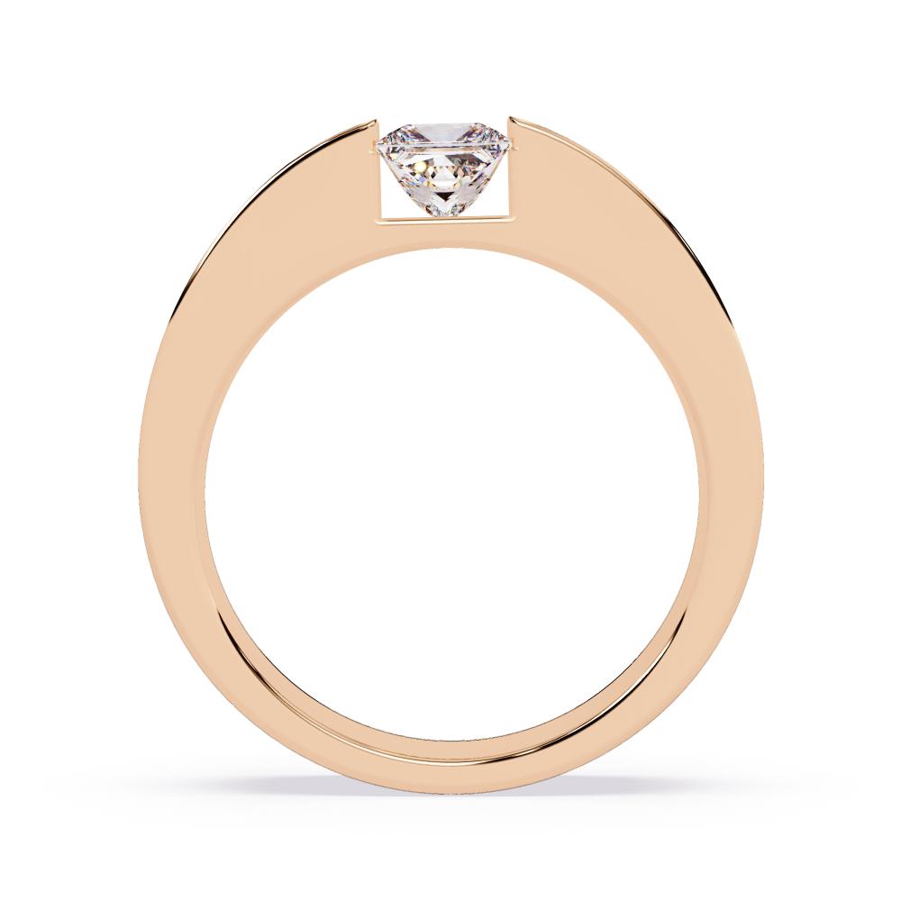 Gents Solitaire Diamond Ring Rose Gold
