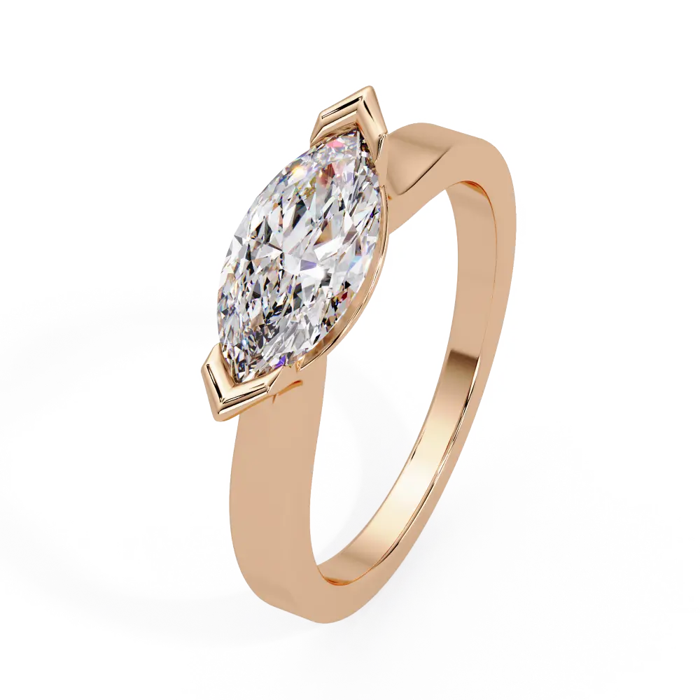 Horizontal Marquise Engagement Ring
