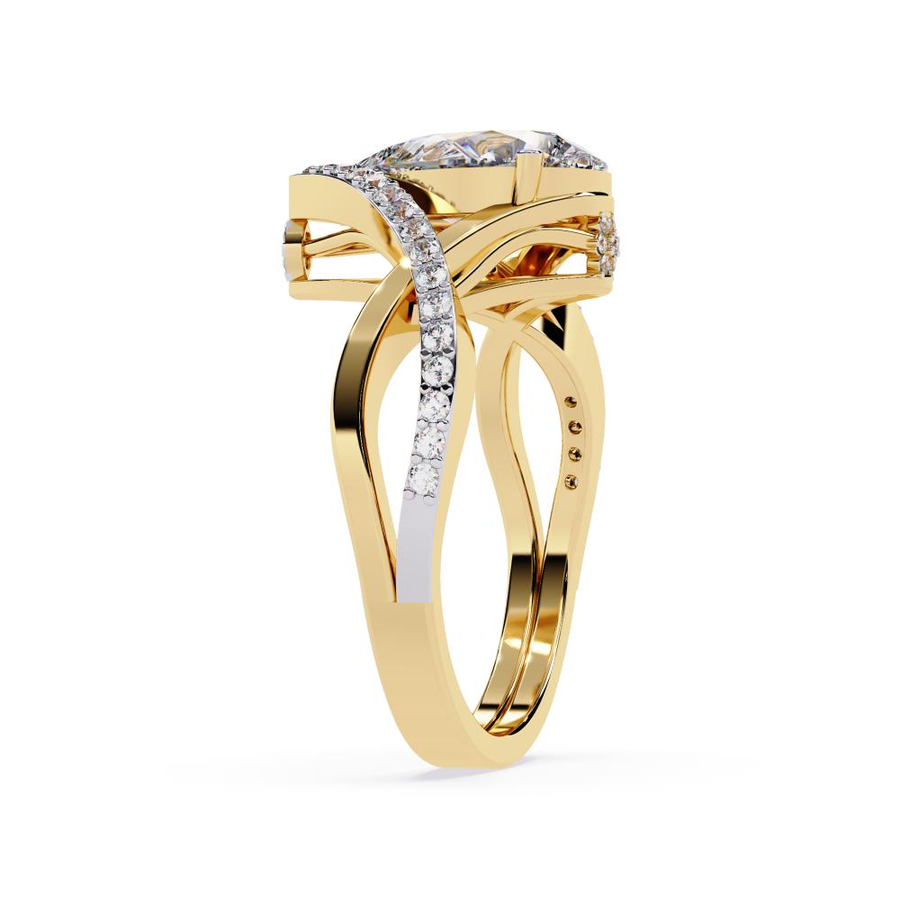 Pear Vintage Style Crossover Engagement Ring