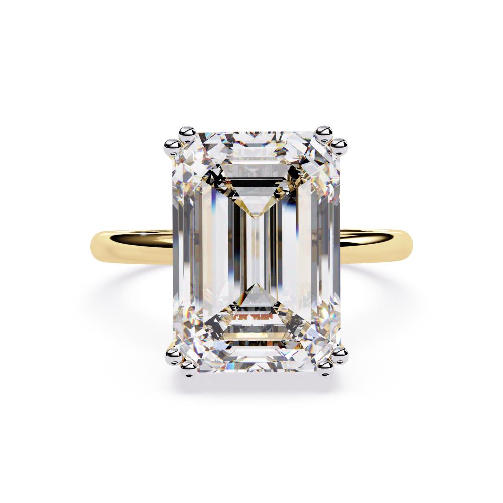 Emerald Double Claw With Basket Prong Engagement ring