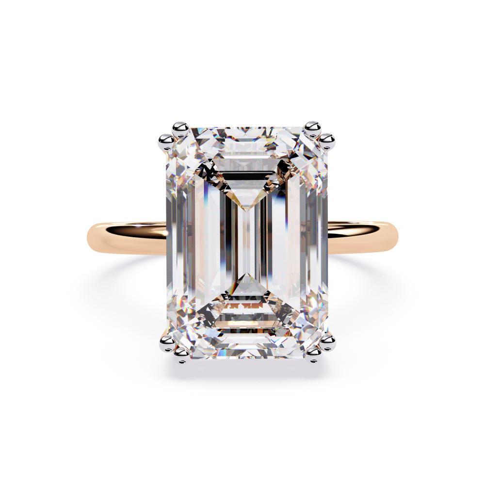 Emerald Double Claw With Basket Prong Engagement ring