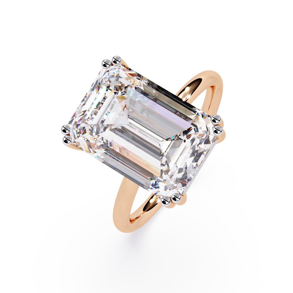 Emerald Double Claw With Basket Prong Engagement ring