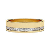 Diamond Grooved Comfort Fit Wedding Band