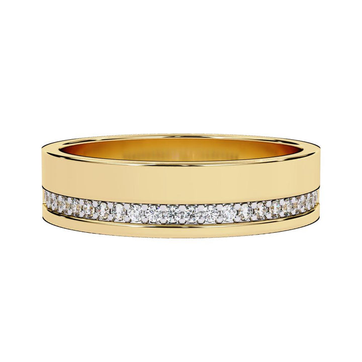 Diamond Grooved Comfort Fit Wedding Band
