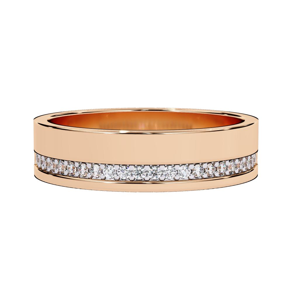 Diamond Grooved Comfort Fit Wedding Band