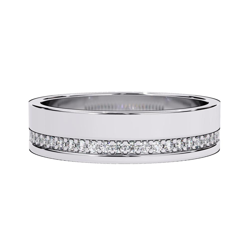 Diamond Grooved Comfort Fit Wedding Band