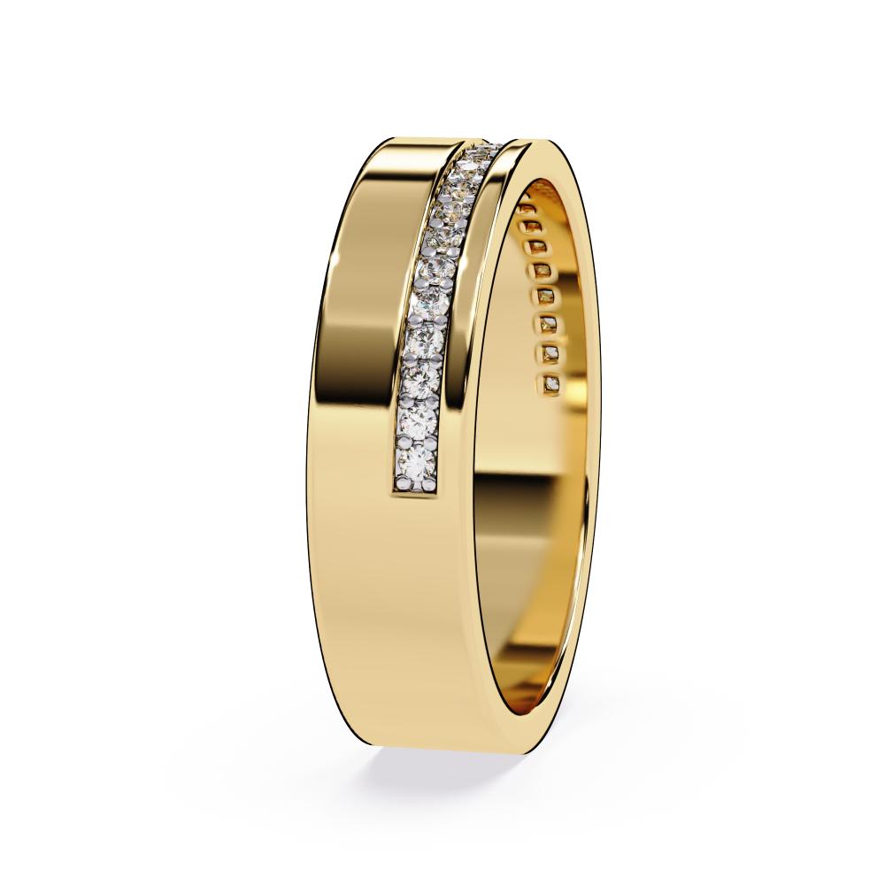 Diamond Grooved Comfort Fit Wedding Band