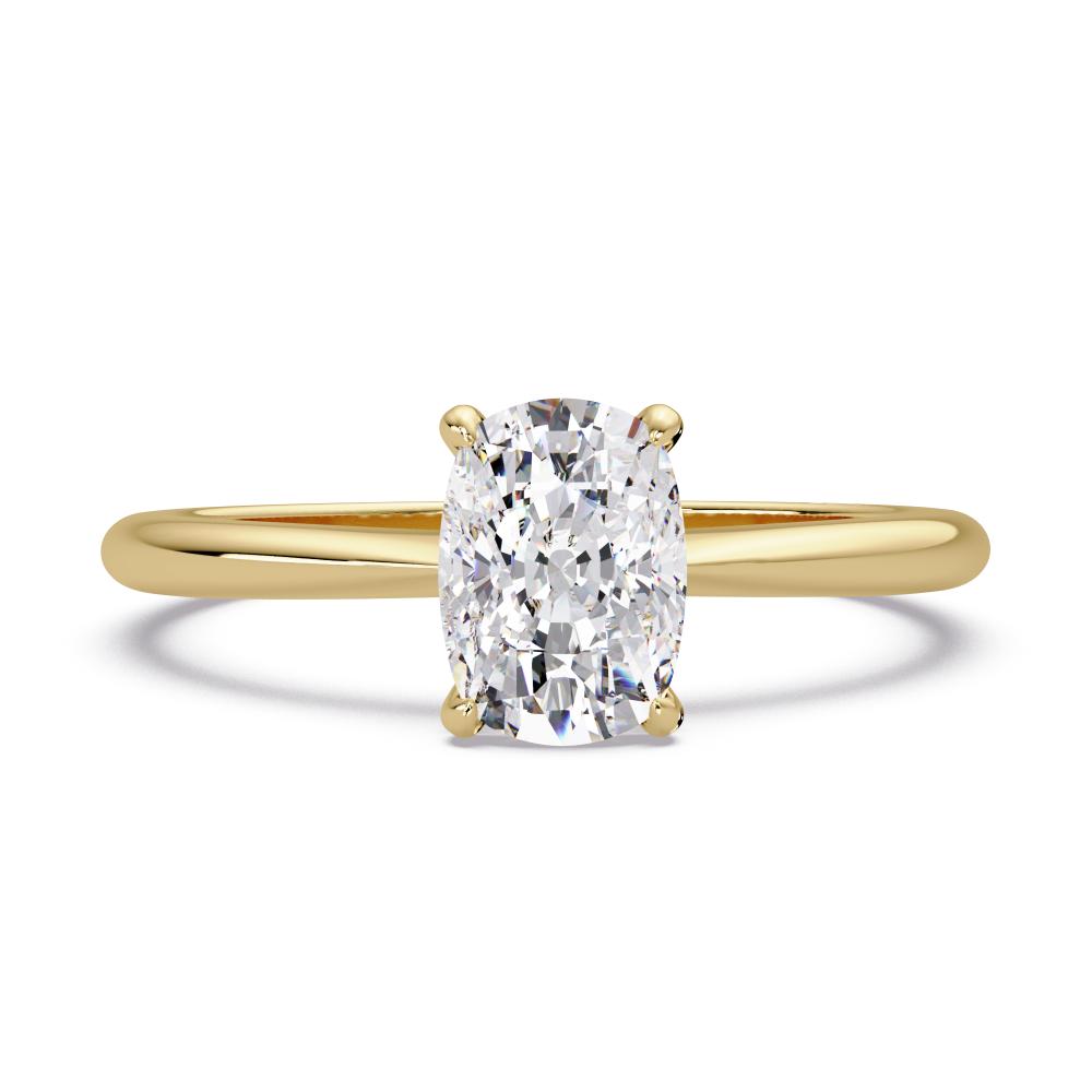 Elongated Cushion Solitaire Engagement Ring