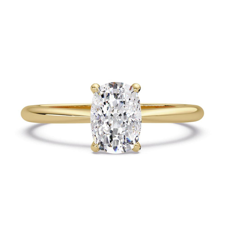 Elongated Cushion Solitaire Engagement Ring