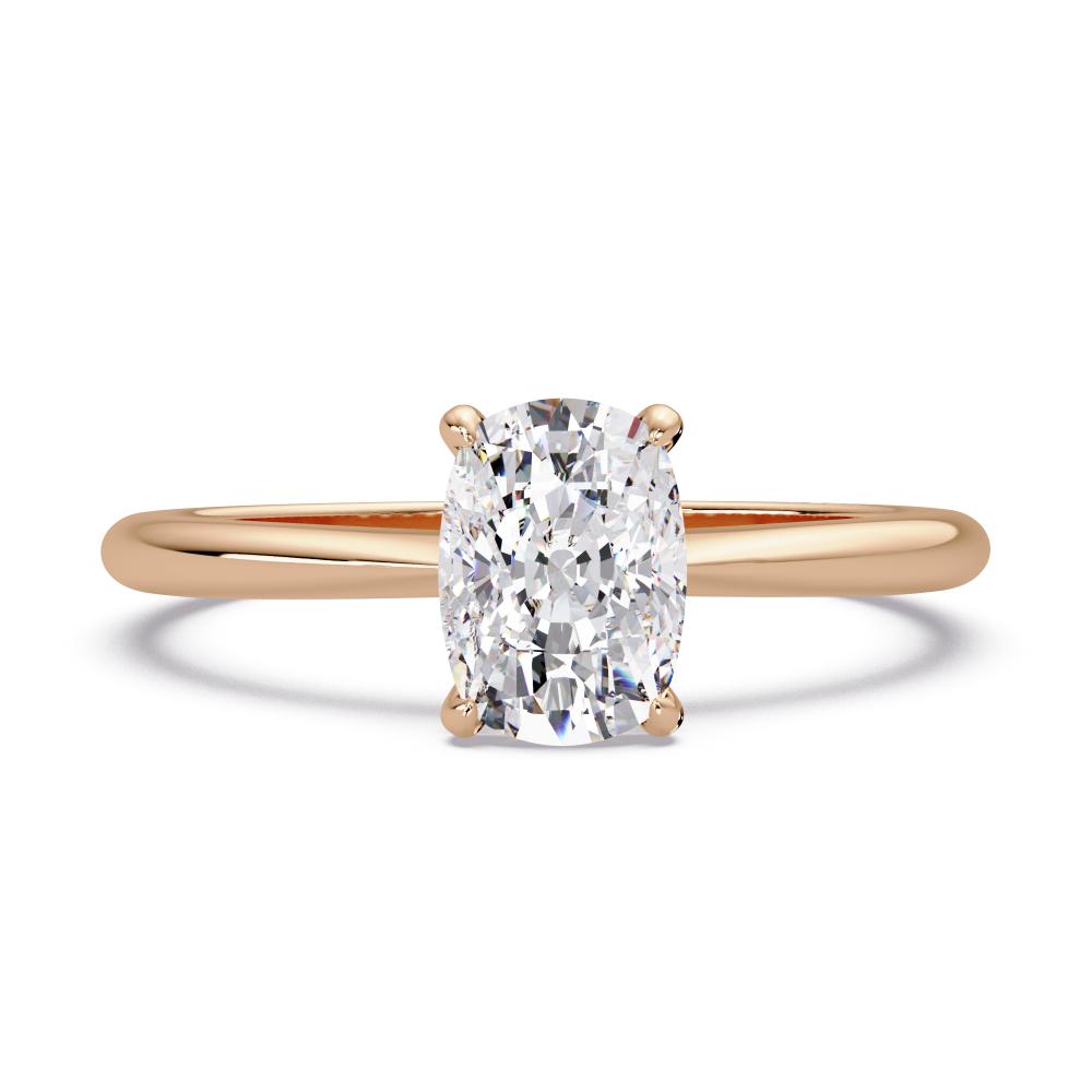 Elongated Cushion Solitaire Engagement Ring