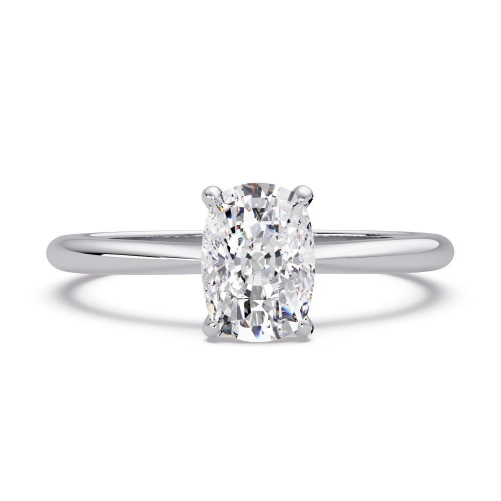 Elongated Cushion Solitaire Engagement Ring