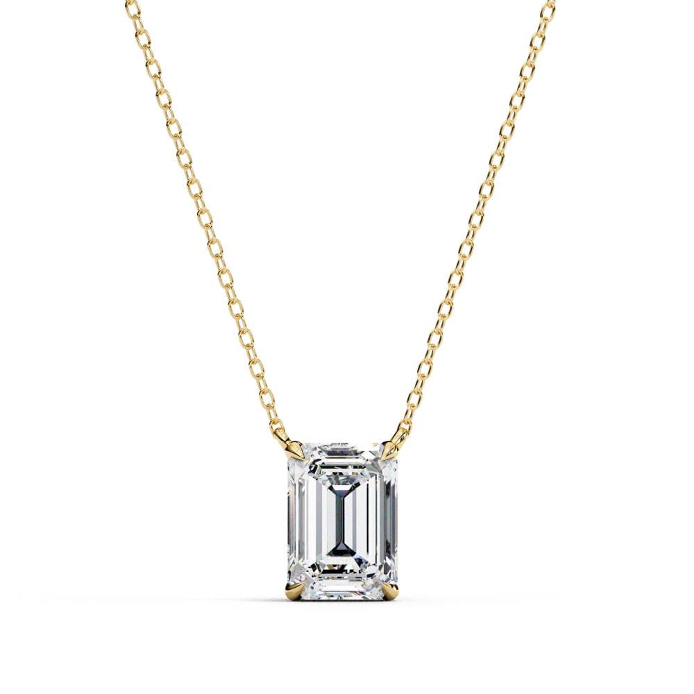 emerald cut diamond necklace