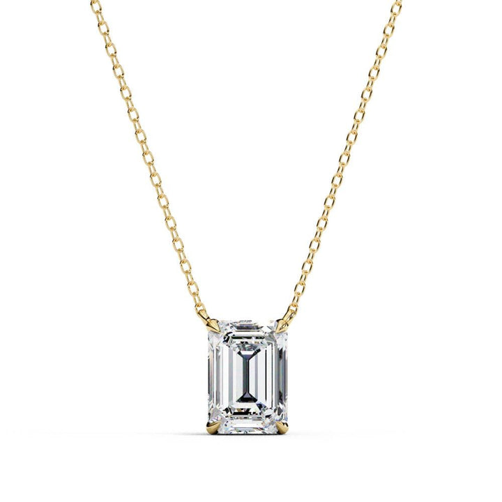 emerald cut diamond necklace