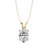 Oval Solitaire Pendant with Chain