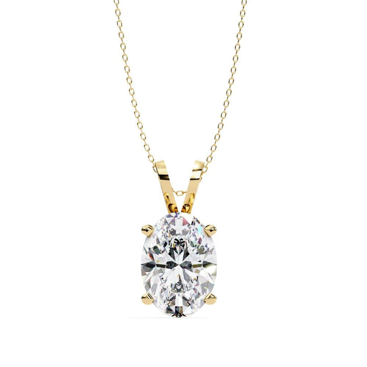 Oval Solitaire Pendant with Chain