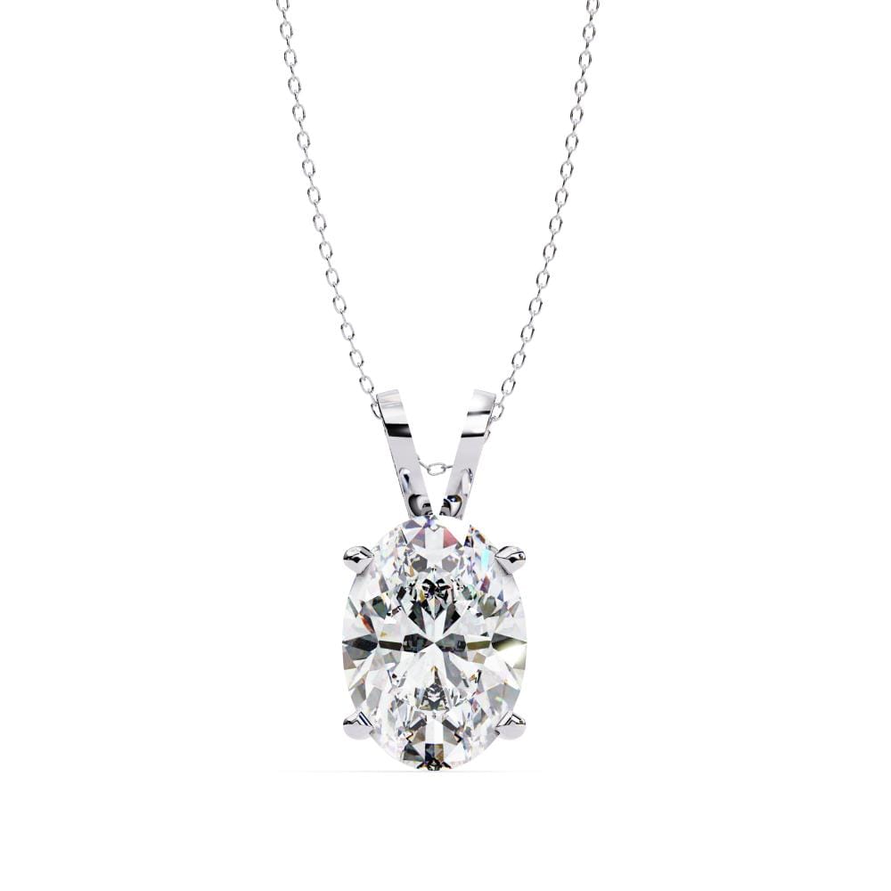 Oval Solitaire Pendant with Chain