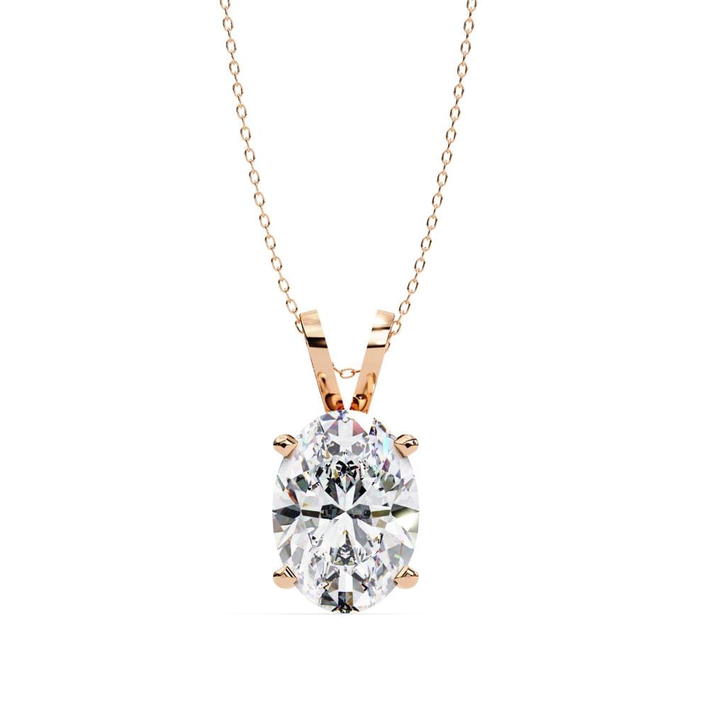 Oval Solitaire Pendant with Chain