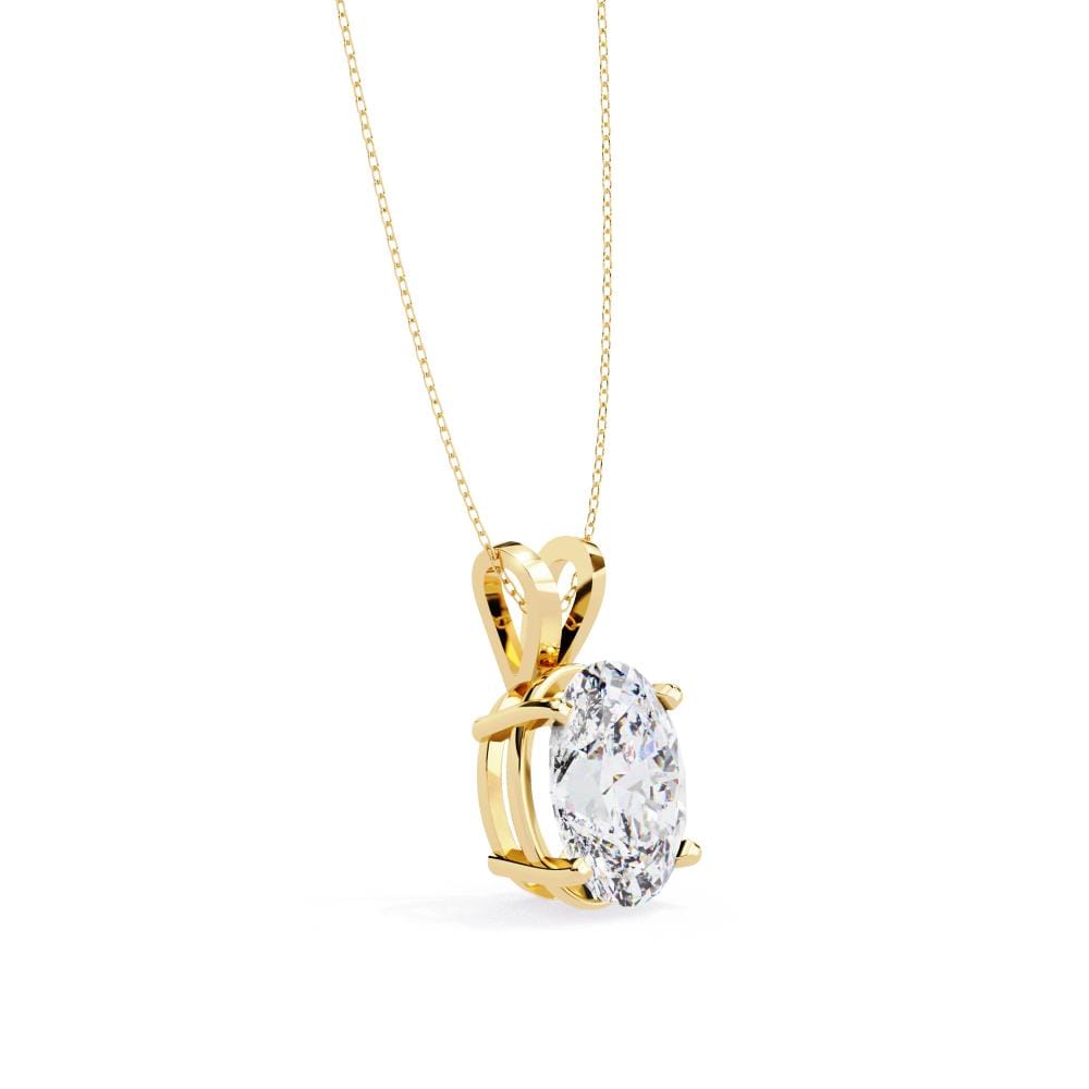 Oval Solitaire Pendant with Chain