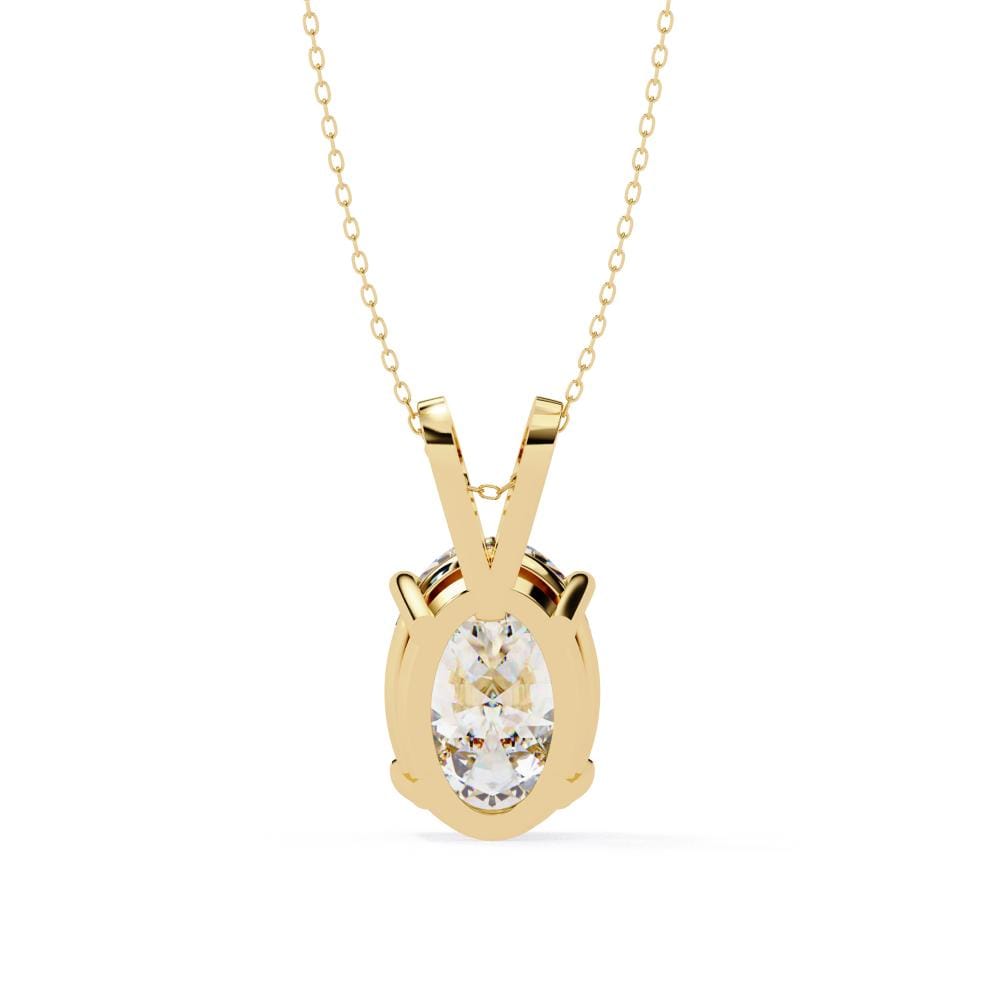 Oval Solitaire Pendant with Chain