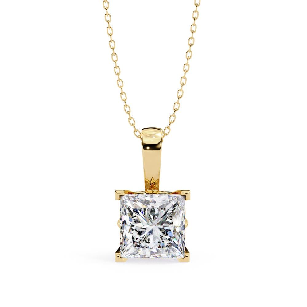 princess solitaire embody prong pendant with chain