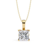 princess solitaire embody prong pendant with chain