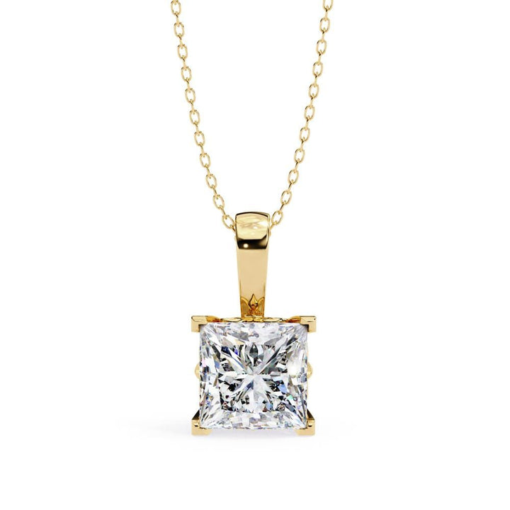 princess solitaire embody prong pendant with chain