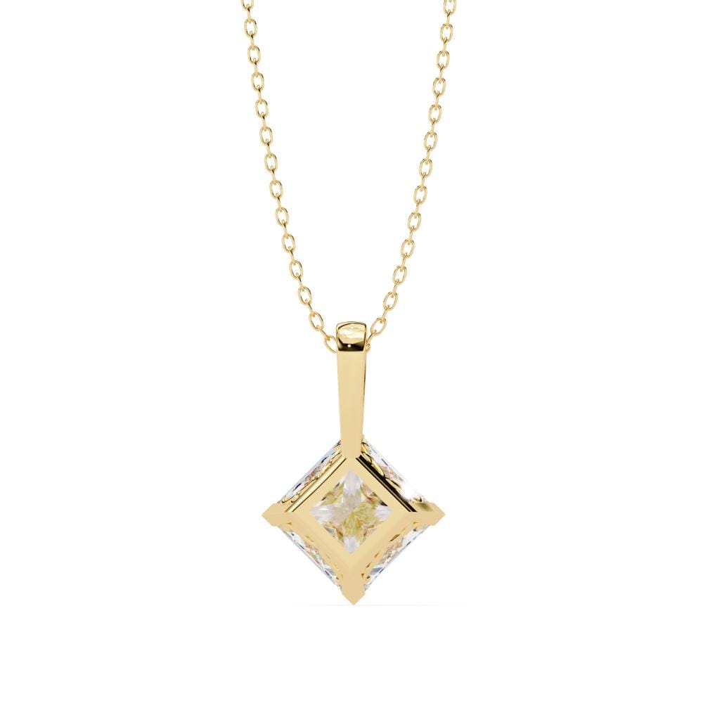 Princess Solitaire pendant with Chain