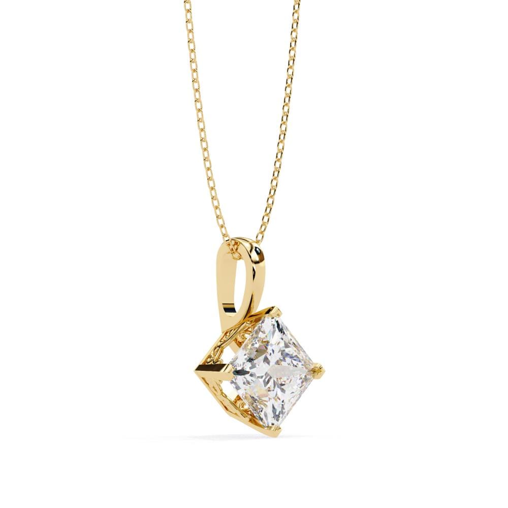 Princess Solitaire pendant with Chain