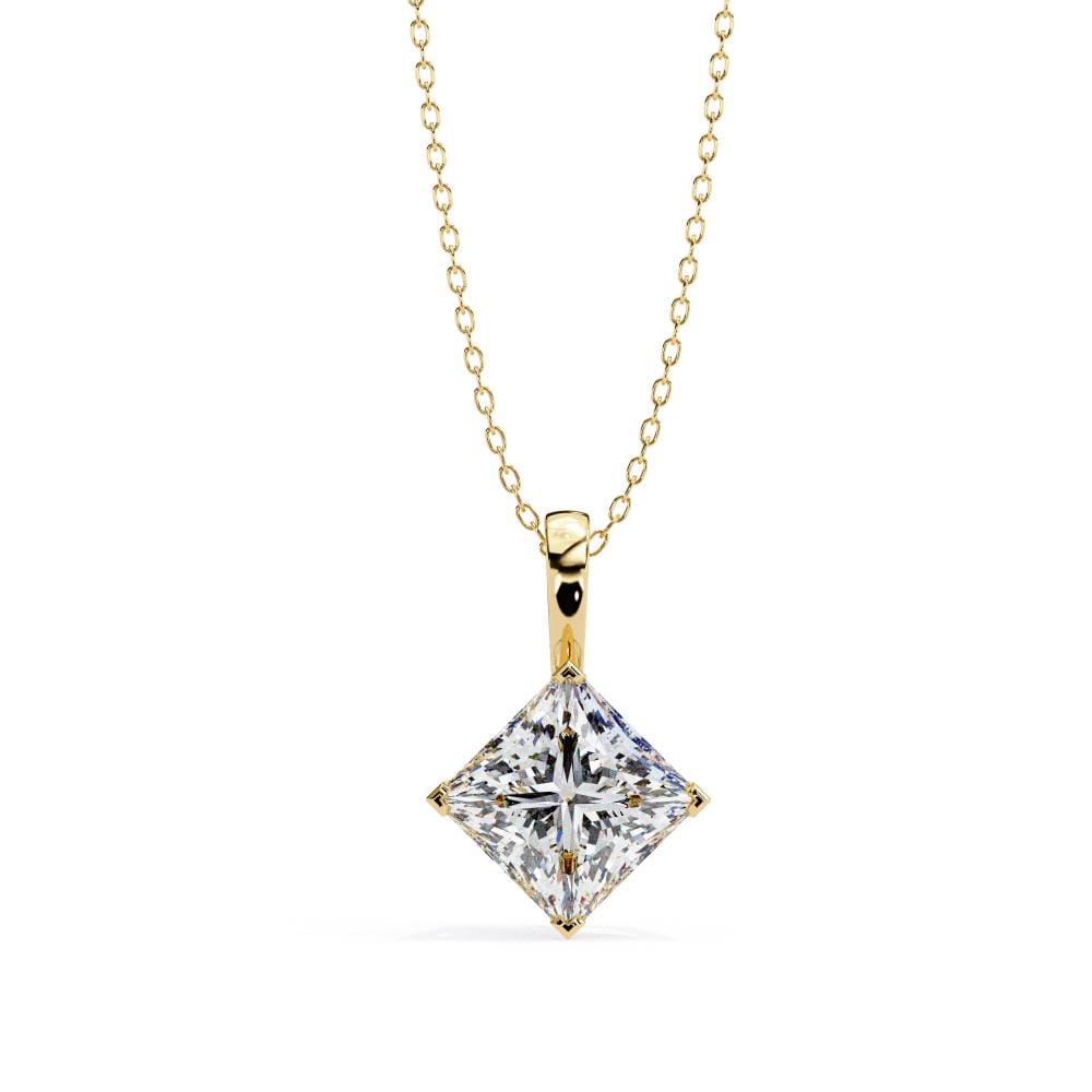 princess cut diamond solitaire necklace