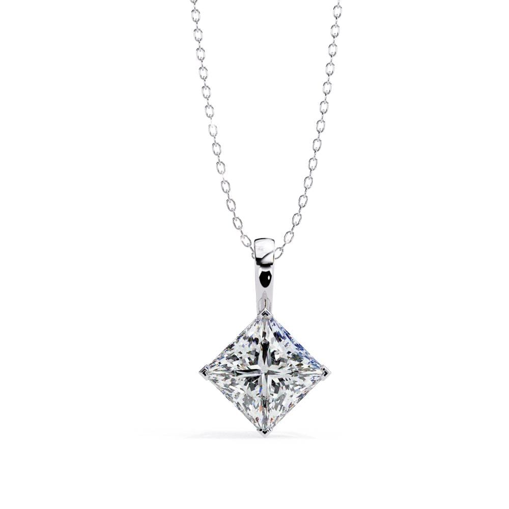 Princess Solitaire pendant with Chain